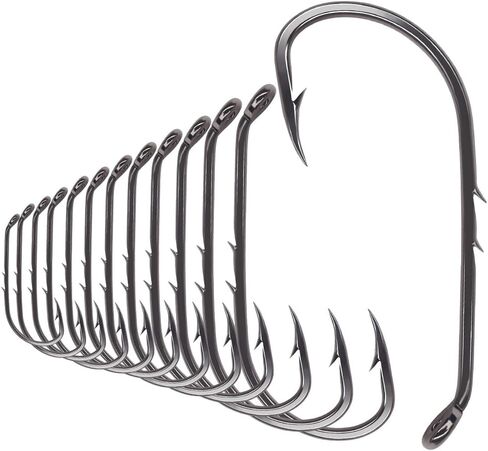 Baitholder Fishing Hooks 100 Pack-مزدوج مزدوج ساق طويل لـ Bluegill Bass Trout Walleye Black/Red ، 8/0-#8 in Saudi Arabia