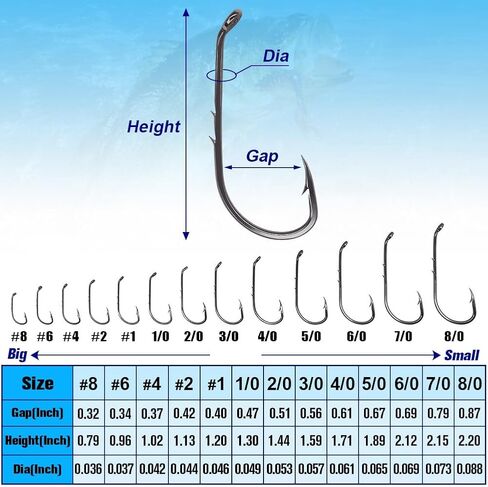 Baitholder Fishing Hooks 100 Pack-مزدوج مزدوج ساق طويل لـ Bluegill Bass Trout Walleye Black/Red ، 8/0-#8 in Saudi Arabia