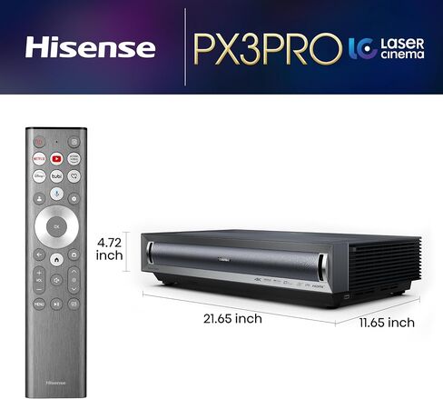 Hisense PX3-PRO Triple Laser Ultra Throw Throw Cinema Projector ، 80 "إلى 150" حجم Imgae ، 4K UHD ، التباين العالي ، HDR10+، 3000 Ansi Lumens ، (متجدد) in Saudi Arabia
