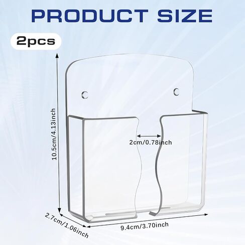 2Pcs Phone Holder Wall Mounted, Universal Compatible Smartphone Stand, Transparent Acrylic, Self Adhesive or Nail Mount, Space Saving, Hands-Free Viewing, Reduces Radiation Exposure in Saudi Arabia