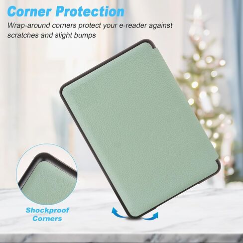 Case for Kindle 6"(11th Generation, 2024/2022 Release),Premium PU Leather, Ultra Thin and Lightweight Smart Protective Durable Cover with Auto Sleep Wake Function, Agave Green in Saudi Arabia