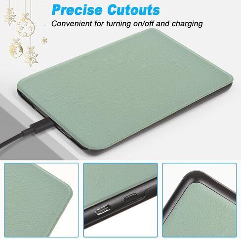 Case for Kindle 6"(11th Generation, 2024/2022 Release),Premium PU Leather, Ultra Thin and Lightweight Smart Protective Durable Cover with Auto Sleep Wake Function, Agave Green in Saudi Arabia