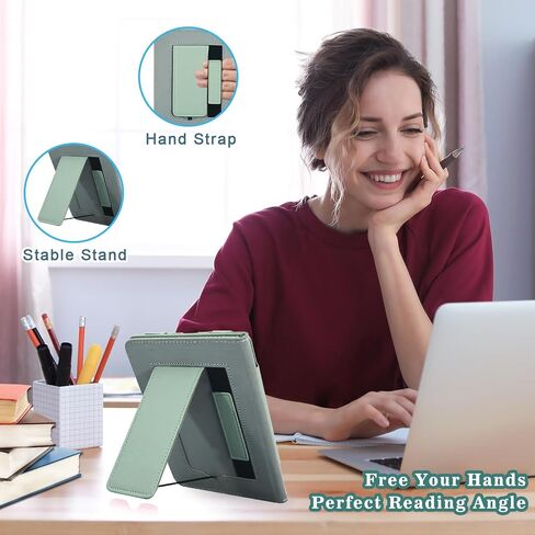 حافظة واقٍ لجهاز Kindle Paperwhite مقاس 7 بوصات الجيل الثاني عشر 2024 / إصدار Kindle Colorsoft Signature Edition، جلد PU الفاخر، غطاء خفيف الوزن مقاوم للماء مع وظيفة الاستيقاظ التلقائي للنوم، وردي in Saudi Arabia