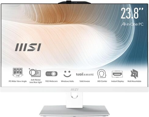 MSI Modern AM242TP 12M AIO Touch | 23.8" 1920x1080 FHD | Core i7-1260P 12 cores @ 4.7 - 1TB SSD + 1TB HDD - 16GB RAM | Win 11 Home - Black (Renewed) in Saudi Arabia