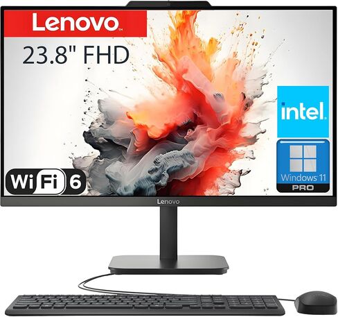 Lenovo 23.8" FHD All-in-One Desktop Computer for Home & Business, Intel N100 (up to 3.4 GHz), 32GB RAM, 1TB SSD, Intel UHD Graphics, RJ45, Keyboard & Mouse, Bluetooth, HDMI, Wi-Fi, Windows 11 Pro in Saudi Arabia