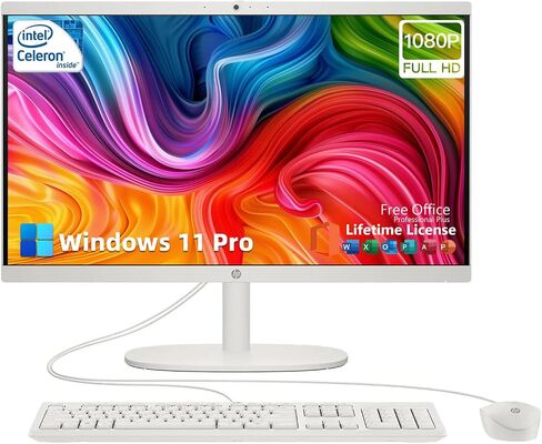 HP All-in-One Desktop Computer-Win 11 Pro • 21.5 "FHD Display Anti-Glare Display • Intel Celeron J4025 CPU • للاستخدام اليومي • ذاكرة الوصول العشوائي 16GB 1TB SSD • ث/الإكسسوارات (متجددة) in Saudi Arabia