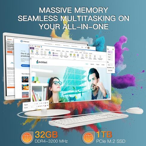HP All-in-One Desktop Computer-Win 11 Pro • 21.5 "FHD Display Anti-Glare Display • Intel Celeron J4025 CPU • للاستخدام اليومي • ذاكرة الوصول العشوائي 16GB 1TB SSD • ث/الإكسسوارات (متجددة) in Saudi Arabia