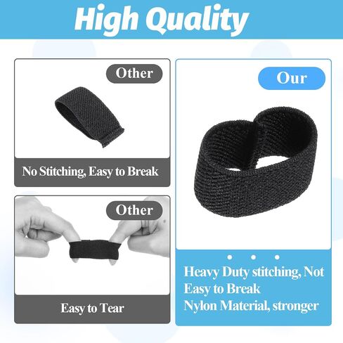 20Pcs Elastic Belt Keepers for Duty and Backpack Straps, Black Nylon Webbing Keeper Belt Loop Backpack Strap Holder Retainer Band for 1.5"-2" Wide Belts/Straps in Saudi Arabia
