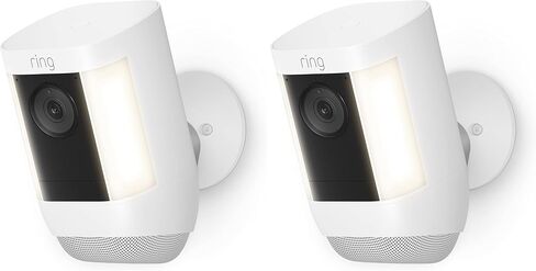 Ring Spotlight Cam Pro, Battery, Home or business security, Retinal 2K Video, Color Night Vision and Two-Way Talk with Audio+, 3-pack, White in Saudi Arabia