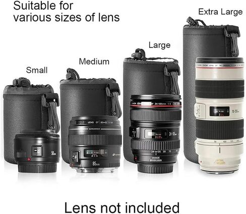 غطاء دفاعي مقاوم للعدسة العالمية للعدسة - علبة سيليكونية دائمة للخلط لـ DSLR/SLR/Mirrorless ، الحجم L. in Saudi Arabia