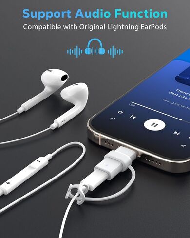 60W USB C إلى محول صوت سماعة الرأس Lightning لـ iPhone 16 15 Plus Pro Max - دعم PD Fast Charging Data Lightning إلى محول USB C لسماعات الأذن ، وليس لميكروفون OTG/Lavalier in Saudi Arabia