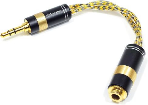 GUCraftsman 3.5mm Male to 4.4mm Female Headphone Adapter Cable, 6N Silver-Plated Oxygen-Free Copper with Metal Shielding Layer IEM Portable Conversion Cable in Kuwait