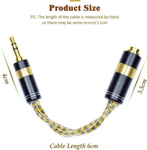 GUCraftsman 3.5mm Male to 4.4mm Female Headphone Adapter Cable, 6N Silver-Plated Oxygen-Free Copper with Metal Shielding Layer IEM Portable Conversion Cable in Kuwait