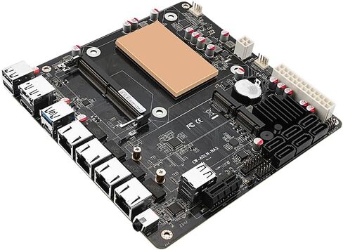 6 Bay N100 CPU NAS Motherboard, 4 x i226V 2.5GbE LAN Mini ITX Mainboard, Barebone, 1 xDDR5, 2 xM.2 NVMe SSD Slot, 6 xSATA3.0 NAS Server (N150 4L, 32GB RAM 1TB SSD) in Saudi Arabia