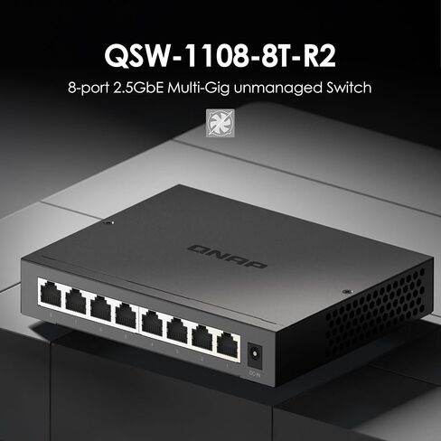 QNAP 8-port 2.5gbe مفتاح غير مُدارة (QSW-1108-8T-R2-US) in Saudi Arabia