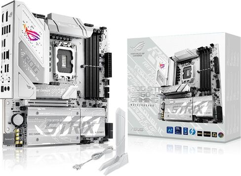 ASUS ROG Strix B860-G Gaming WiFi mATX motherboard, Advanced AI PC Ready, 14+1+2+1 power stages, DDR5 slots, PCIe 5.0, four M.2 slots, WiFi 7, AI Networking II, Aura Sync RGB lighting. in Saudi Arabia
