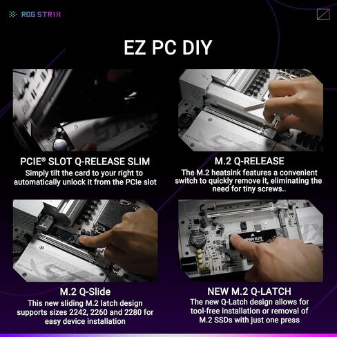 ASUS ROG Strix B860-G Gaming WiFi mATX motherboard, Advanced AI PC Ready, 14+1+2+1 power stages, DDR5 slots, PCIe 5.0, four M.2 slots, WiFi 7, AI Networking II, Aura Sync RGB lighting. in Saudi Arabia