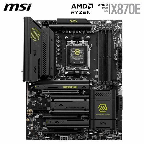 MSI MAG X870E Tomahawk WiFi Motherboard, ATX - Supports AMD Ryzen 9000/8000 / 7000 Processors, AM5-80A SPS VRM, DDR5 Memory Boost 8400+ MT/s (OC), PCIe 5.0 x16, M.2 Gen5, Wi-Fi 7, 5G LAN (Renewed) in Saudi Arabia