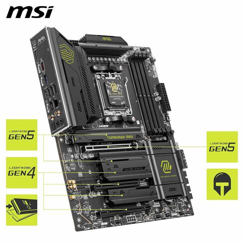 MSI MAG X870E Tomahawk WiFi Motherboard, ATX - Supports AMD Ryzen 9000/8000 / 7000 Processors, AM5-80A SPS VRM, DDR5 Memory Boost 8400+ MT/s (OC), PCIe 5.0 x16, M.2 Gen5, Wi-Fi 7, 5G LAN (Renewed) in Saudi Arabia