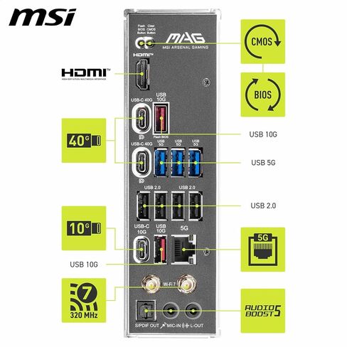 MSI MAG X870E Tomahawk WiFi Motherboard, ATX - Supports AMD Ryzen 9000/8000 / 7000 Processors, AM5-80A SPS VRM, DDR5 Memory Boost 8400+ MT/s (OC), PCIe 5.0 x16, M.2 Gen5, Wi-Fi 7, 5G LAN (Renewed) in Saudi Arabia