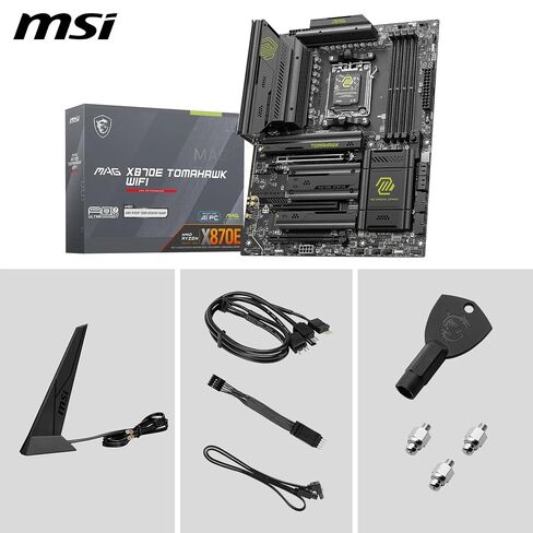 MSI MAG X870E Tomahawk WiFi Motherboard, ATX - Supports AMD Ryzen 9000/8000 / 7000 Processors, AM5-80A SPS VRM, DDR5 Memory Boost 8400+ MT/s (OC), PCIe 5.0 x16, M.2 Gen5, Wi-Fi 7, 5G LAN (Renewed) in Saudi Arabia