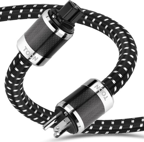 كبل طاقة الصوت Todn HIFI لـ Audiophile مع 7 AWG O-C CORES ، و 24K مطلي بالذهب 3 قابس سلك الطاقة/IEC C15 ، φ17.5mm ، 3ft/1M in Kuwait