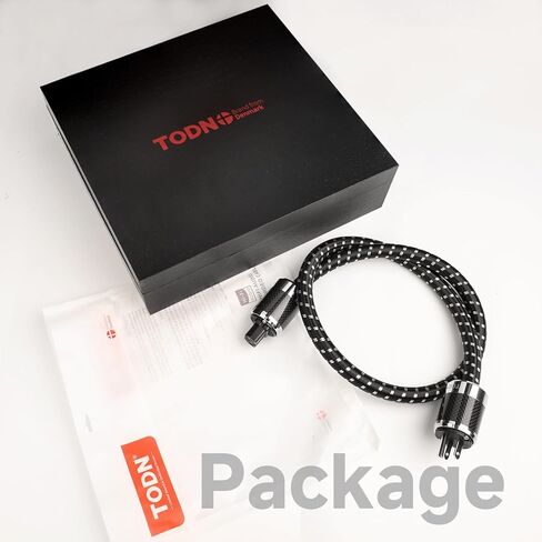 كبل طاقة الصوت Todn HIFI لـ Audiophile مع 7 AWG O-C CORES ، و 24K مطلي بالذهب 3 قابس سلك الطاقة/IEC C15 ، φ17.5mm ، 3ft/1M in Kuwait