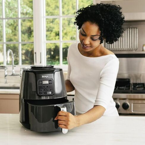Fryer Air Ninja-4-Quart Co Co Co Co ، 75 ٪ أقل من الدهون ، الطهي السريع ، Fry متعدد الوظائف ، إعادة تسخين ، جفاف ، آمن غسالة الصحون (الأزرق) in Kuwait