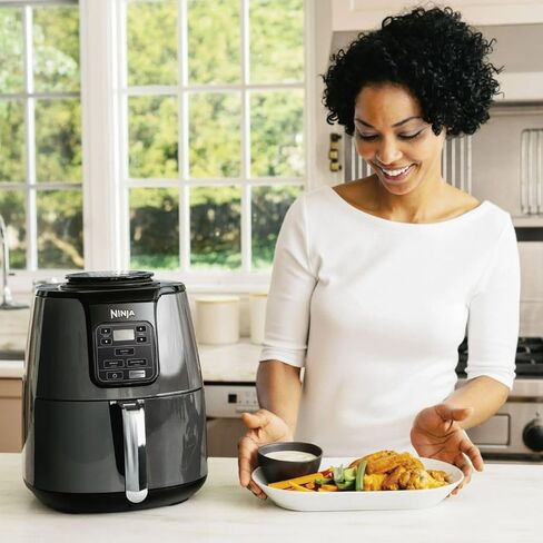 Fryer Air Ninja-4-Quart Co Co Co Co ، 75 ٪ أقل من الدهون ، الطهي السريع ، Fry متعدد الوظائف ، إعادة تسخين ، جفاف ، آمن غسالة الصحون (الأزرق) in Kuwait