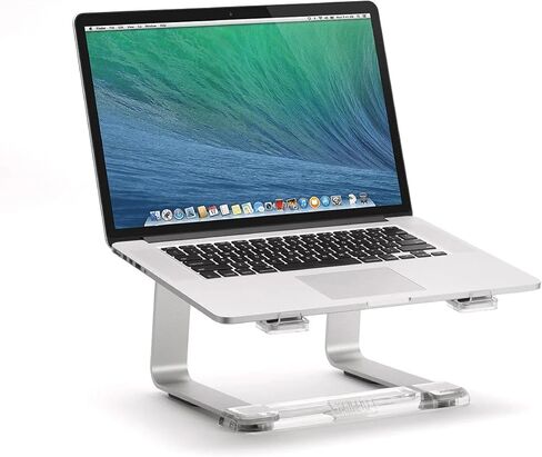 Griffin Elevator Baptop Stand - Riser Computer Riser & Laptop Mount مصنوع من الألومنيوم المصقول القوي - يدعم مساحة العمل ورفع مساحة العمل مع الحد الأدنى من التصميم ، Classic Clear (2.5 أوقية) in Saudi Arabia