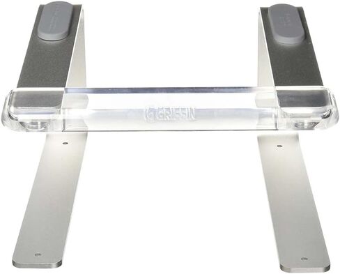 Griffin Elevator Baptop Stand - Riser Computer Riser & Laptop Mount مصنوع من الألومنيوم المصقول القوي - يدعم مساحة العمل ورفع مساحة العمل مع الحد الأدنى من التصميم ، Classic Clear (2.5 أوقية) in Saudi Arabia