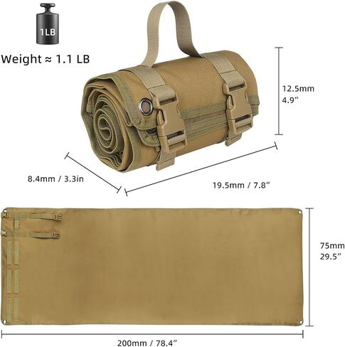 Outdoor Camping Tactical Shooting Mat - Anti-Slip, Waterproof Folding Pad (95"x29") Prone Mat with Molle, Portable Roll-Up for Range Shooting/Hunting/Picnic in Saudi Arabia
