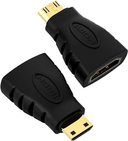 VCE 2-Pack HDMI Mini Adapter Gold Plated Mini HDMI to Standard HDMI Connector 4K Compatible for Camera, Camcorder, DSLR, Tablet, Video Card in Saudi Arabia