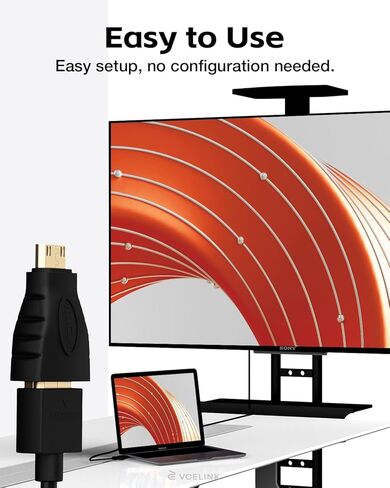 VCE 2-Pack HDMI Mini Adapter Gold Plated Mini HDMI to Standard HDMI Connector 4K Compatible for Camera, Camcorder, DSLR, Tablet, Video Card in Saudi Arabia