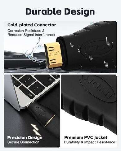 VCE 2-Pack HDMI Mini Adapter Gold Plated Mini HDMI to Standard HDMI Connector 4K Compatible for Camera, Camcorder, DSLR, Tablet, Video Card in Saudi Arabia