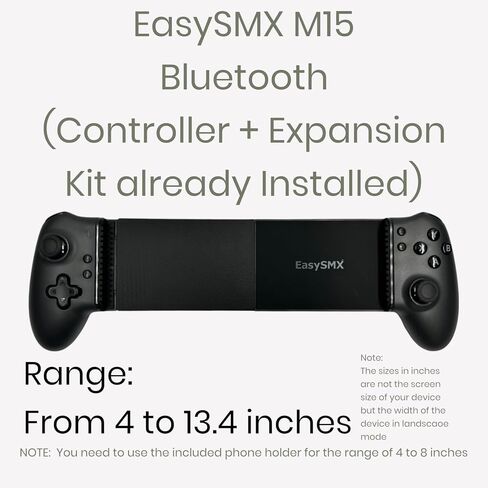 Moded Tablet Controller Easy SMX M15 Bluetooth (Controller + Expansion kit already installed + Case) It can hold tablets with screens up to 15 inches. (Extended Range 4 to 13.4 inches) (Control+Kit+Case) in Saudi Arabia
