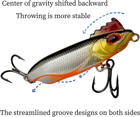 Crankbait Lipless - إغراء الصيد التمسك بالملابس لبرايك تراوت باس ، عيون ثلاثية الأبعاد ، خطافات تفلون ، حبات ضوضاء in Kuwait