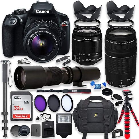 Canon EOS Rebel T6 18.0MP DSLR Camera (Wi-Fi) Bundle with Canon EF-S 18-55mm f/3.5-5.6 is II Lens and Accessories (Renewed) in Saudi Arabia