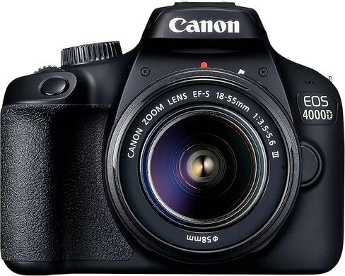 Canon EOS 4000D / Rebel T100 DSLR كاميرا مع عدسة 18-55 مم + بطاقات ذاكرة + 2pc 64 جيجابايت ، ترايبود ، حالة ، مرشحات وأكثر ، أسود (متجدد) in Saudi Arabia
