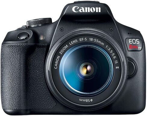 Canon EOS Rebel T7 DSLR Camera |24.1MP| with Canon 18-55mm is II Lens + LED Video Light + 2pc 64GB Memory, Case, Software Editor, Filters & Tripod Kit, Black (Renewed) in Saudi Arabia