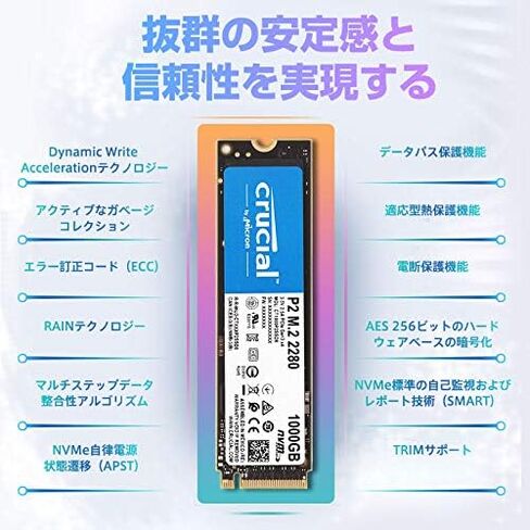 Crucial Crucial P2 Series, 1TB (1000GB) 3D NAND NVMe PCIe M.2 SSD CT1000P2SSD8 in Saudi Arabia