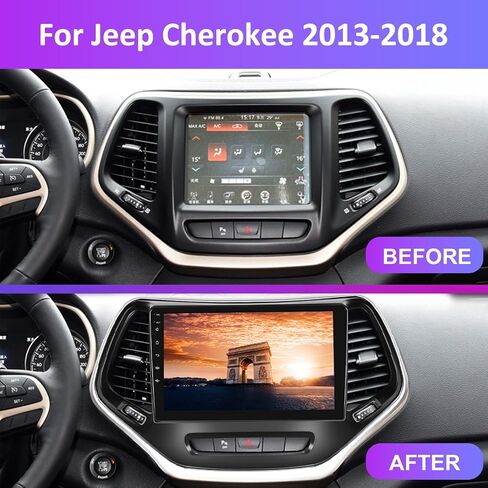 [6+128G] Radio Android 15 Car Stereo Radio لجيب Cherokee 2013-2018 مع Carplay و Android Auto ، 10.1 بوصة الراديو مع رابط المرآة Bluetooth FM/RDS WiFi GPS SWC Dual USB+AHD كاميرا النسخ الاحتياطي AHD in Saudi Arabia