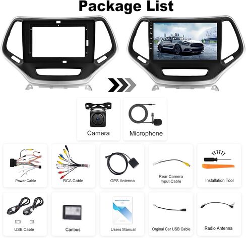 [6+128G] Radio Android 15 Car Stereo Radio لجيب Cherokee 2013-2018 مع Carplay و Android Auto ، 10.1 بوصة الراديو مع رابط المرآة Bluetooth FM/RDS WiFi GPS SWC Dual USB+AHD كاميرا النسخ الاحتياطي AHD in Saudi Arabia