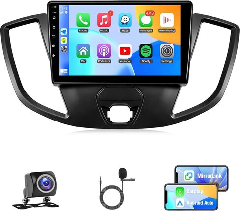 Naifay Android Car Stereo for Ford Transit 2013 2014 2015 2015 2017 2018 2018 ، 2 + 32g 9 بوصة شاشة تعمل باللمس لراديو Ford Transit مع Carplay Android Auto/Bluetooth/GPS/WiFi/Camera/SWC + MIC in Saudi Arabia