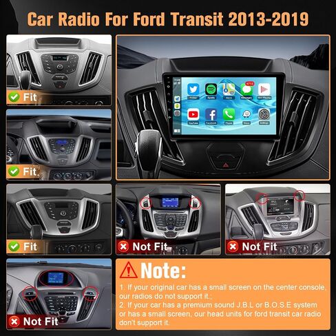 Naifay Android Car Stereo for Ford Transit 2013 2014 2015 2015 2017 2018 2018 ، 2 + 32g 9 بوصة شاشة تعمل باللمس لراديو Ford Transit مع Carplay Android Auto/Bluetooth/GPS/WiFi/Camera/SWC + MIC in Saudi Arabia