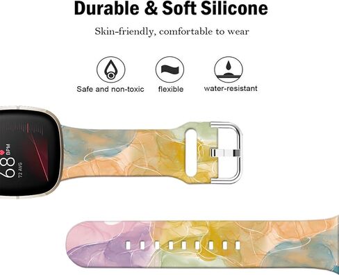 أربطة موضوع الماوس Sjiangqiao متوافقة مع Fitbit Sense/Sense 2/Versa 3/Versa 4 Band Fancy Soft Sport Silicone Cartoon Holiday Strap للرجال والنساء in Saudi Arabia