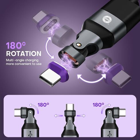 النوع C إلى USB Magnetic Adapter 2 Pack 16 Pin 180 ° L-Type USB 2.0 480Mbps OTG Port Port & Extender Cable Adapter for type C & A Connector (Black) in Kuwait