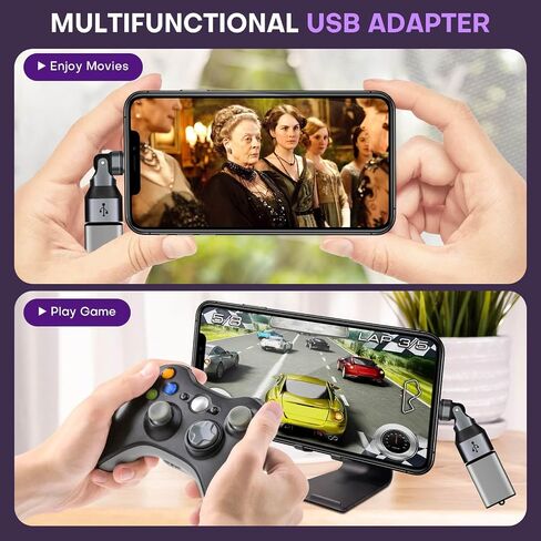 النوع C إلى USB Magnetic Adapter 2 Pack 16 Pin 180 ° L-Type USB 2.0 480Mbps OTG Port Port & Extender Cable Adapter for type C & A Connector (Black) in Kuwait