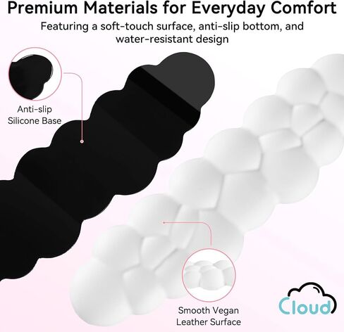 Cloud Wrist Rest for Computer Keyboard, 4-in-1 Memory Foam Leather Cloud Keyboard Wrist Rest and Mouse Pad Set with Ergonomic Support for Arm and Palm Cushion, Gaming/Work Setup, Rainbow in Kuwait