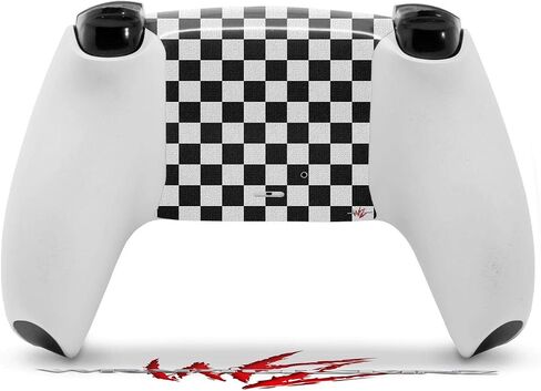 WraptorSkinz Skin Wrap compatible with Sony PS5 DualSense Controller Checkered Canvas Black and White (CONTROLLER NOT INCLUDED) in Saudi Arabia